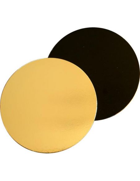 disco oro y negro para pasteleria